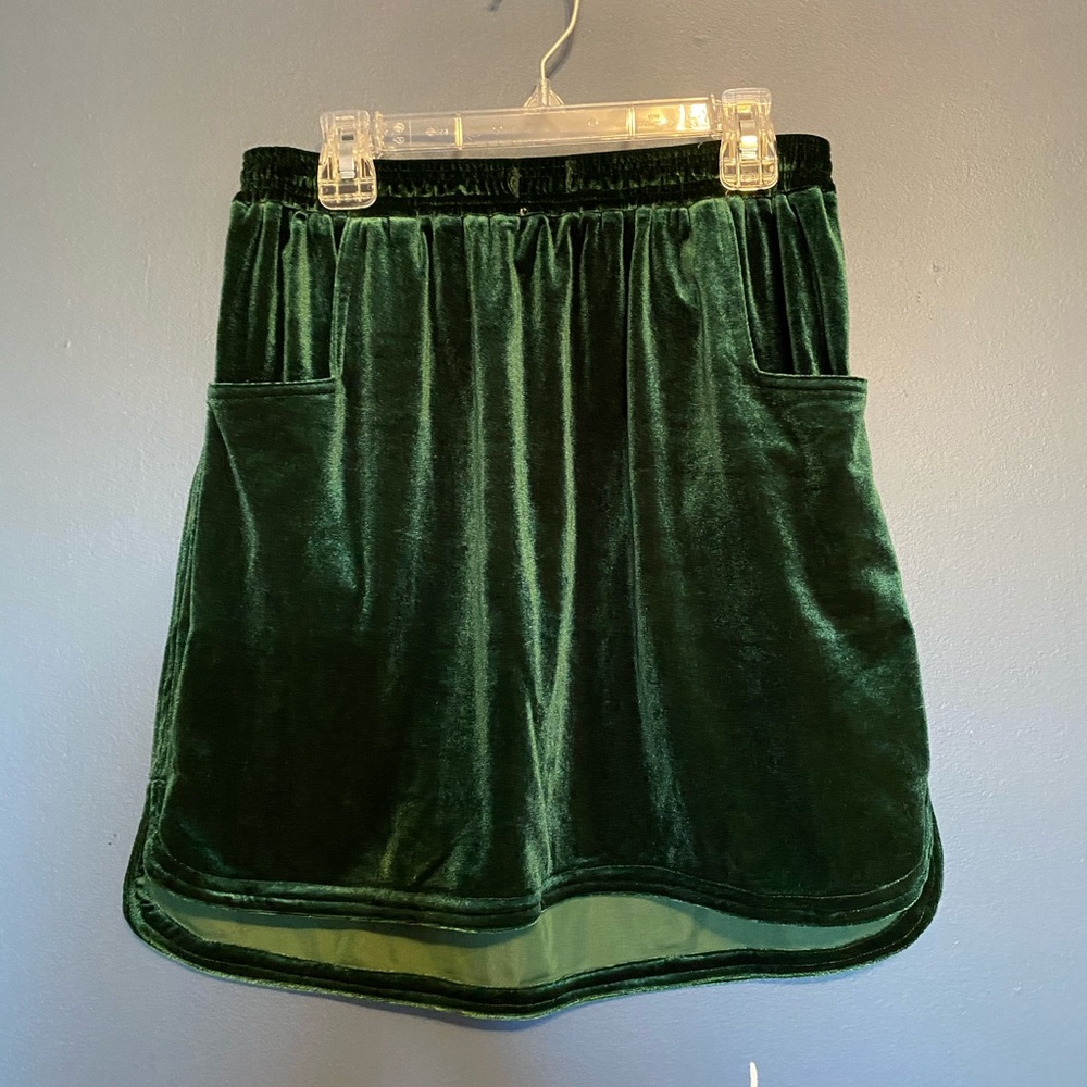 Urban Outfitters Green Velvet Skirt